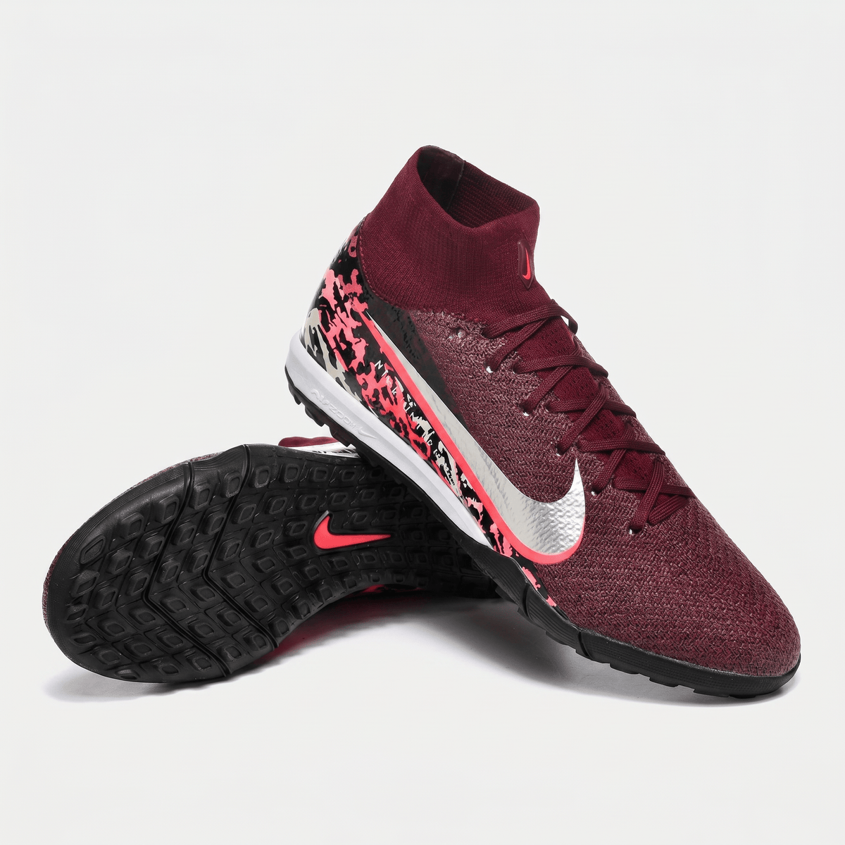 Air Zoom Mercurial Superfly 10 TF Burgundy / Metallic Silver / Pink Blast