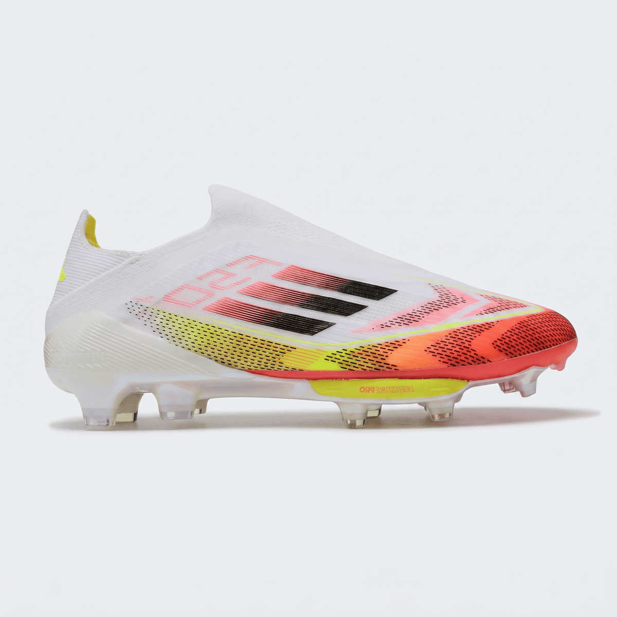F50 Laceless FG White / Core Black / Yellow / Red