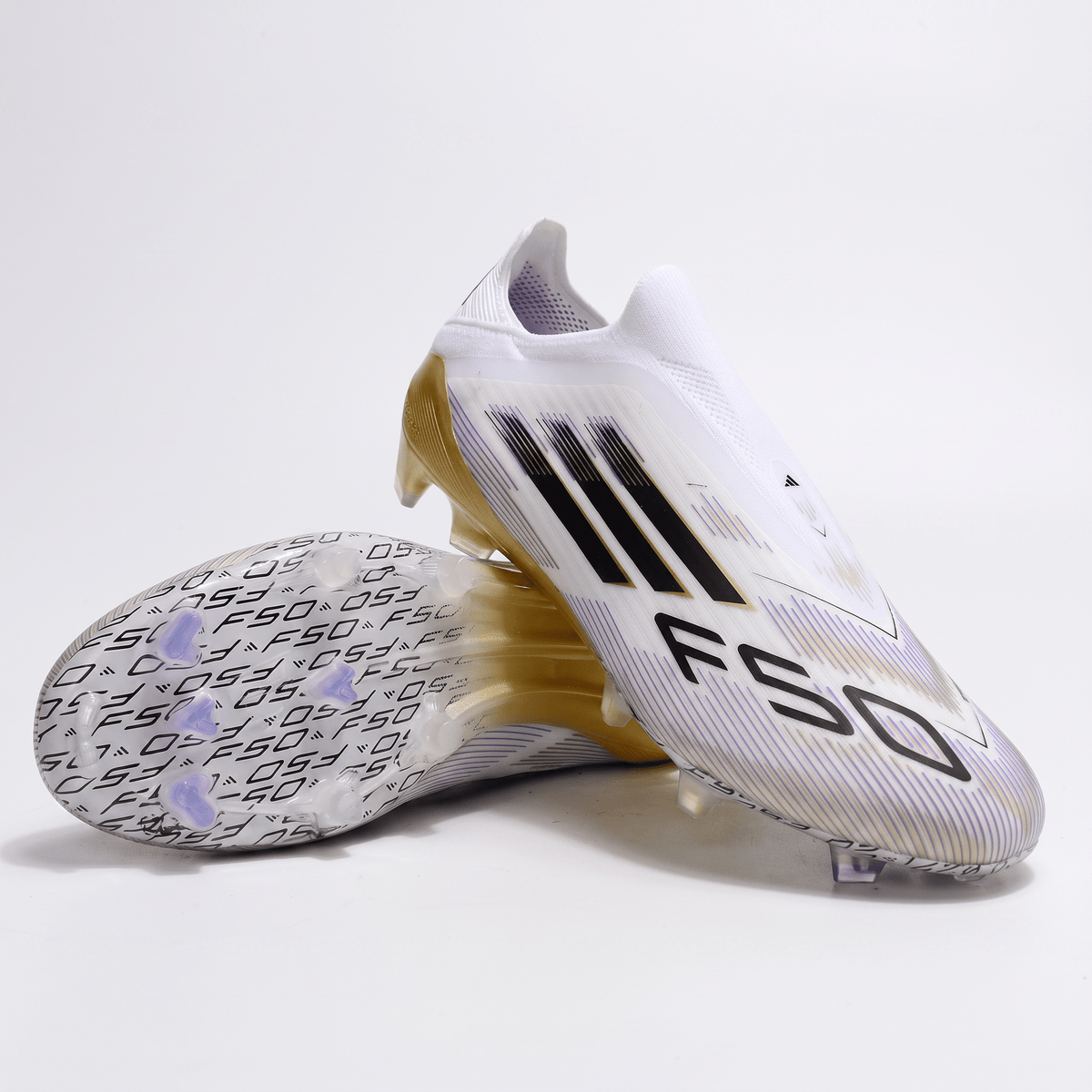 F50 Laceless FG White / Core Black / Gold Metallic