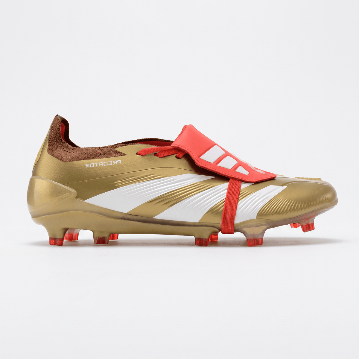 Predator Fold-Over Tongue FG Gold Metallic / Cloud White / Solar Red