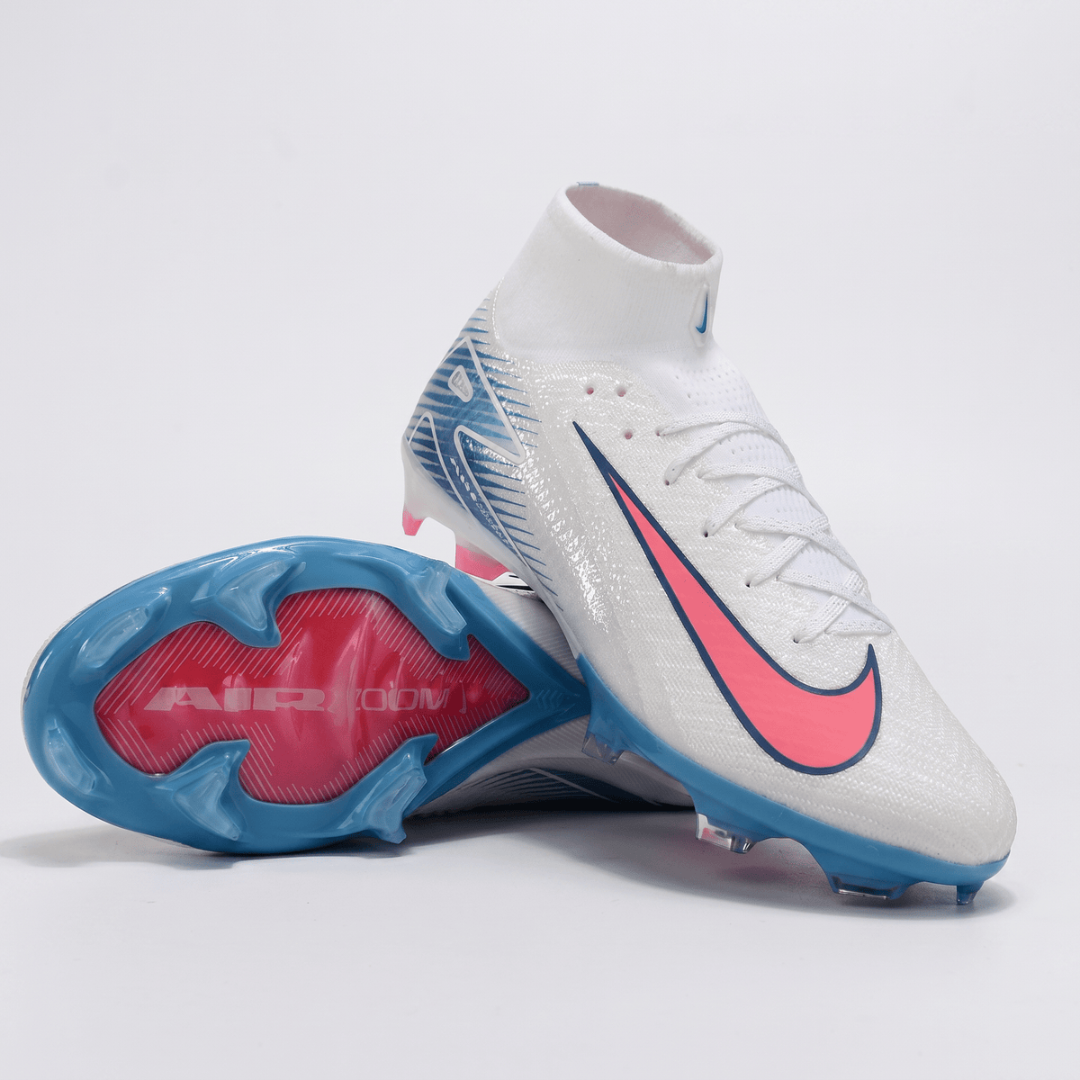 Air Zoom Mercurial Superfly 10 FG White / Pink Blast / Blue