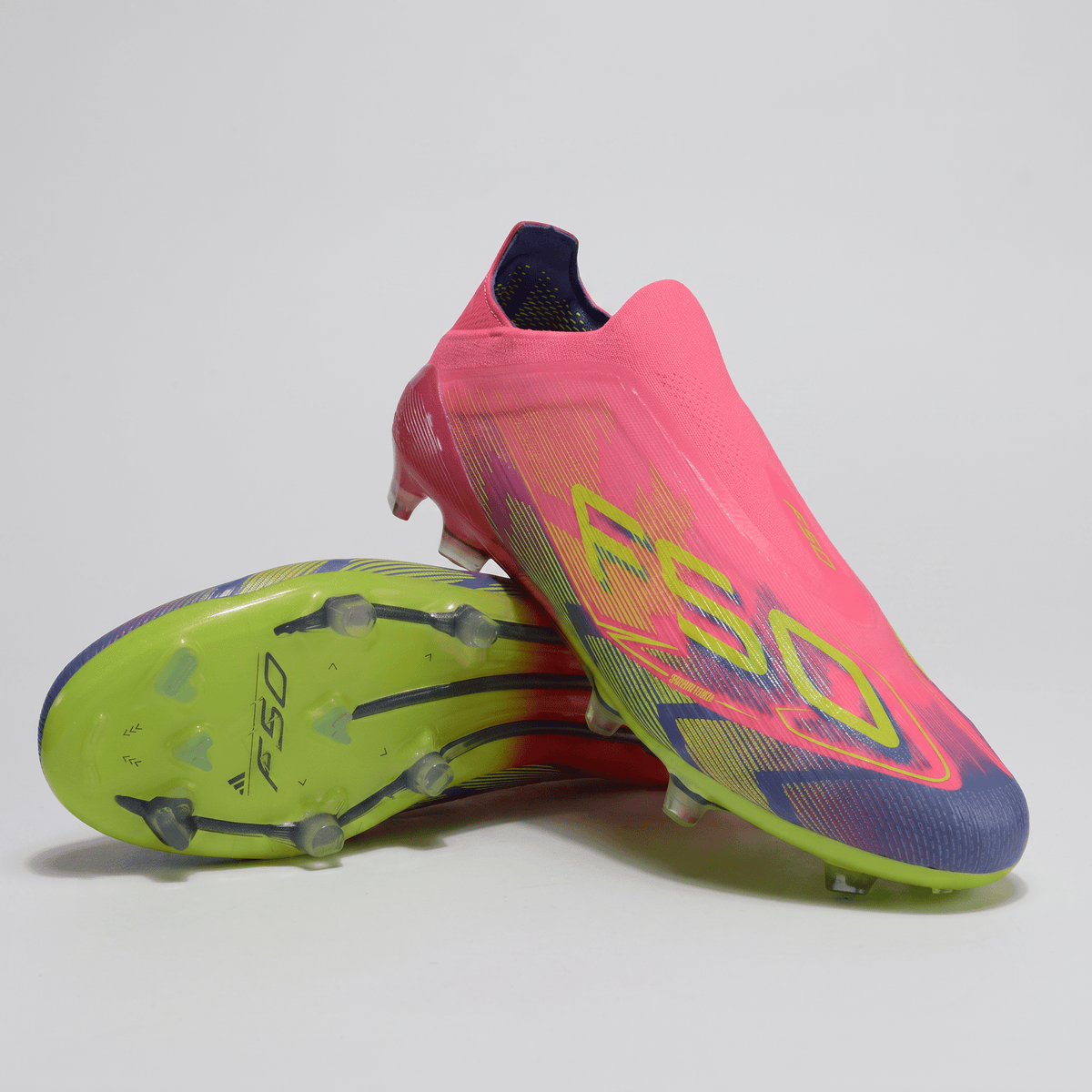 F50 Laceless FG Lucid Pink / Lucid Lemon / Blue Fusion