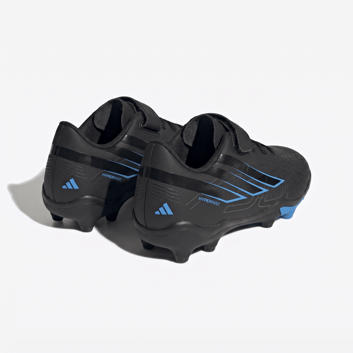 F50 Hyperfast Club Velcro Firm Ground Core Black / Lucid Ray Blue