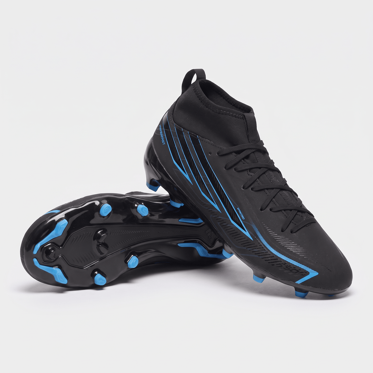 F50 Hyperfast League Mid Cut FG Core Black / Lucid Ray Blue