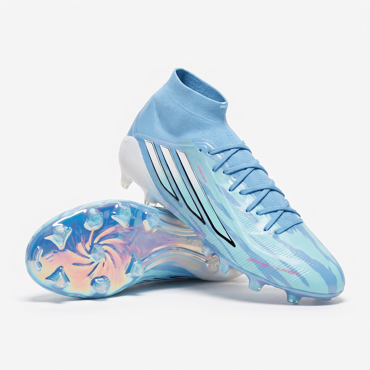 F50 Sparkfusion Mid Cut Semi Blue Burst / Cloud White / Lucid Pink